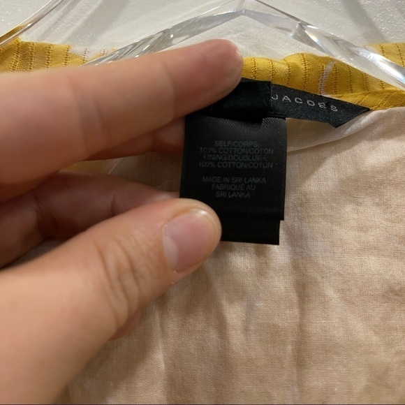 Marc By Marc Jacobs Yellow Floral Sleeveless Dress Cotton Collar Button Front 10 - Picture 5 of 8